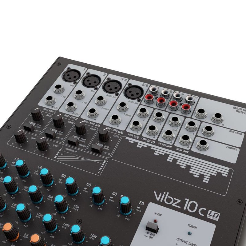 VIBZ 10C 10-kanaals PA-mixer met compressor