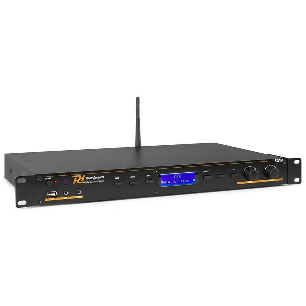 Power Dynamics PDC40 mediaspeler met USB, bluetooth, FM & DAB+ afbeelding