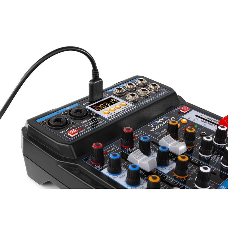 Vonyx VMM-P500 4-kanaals mixer met USB, BT & MP3-speler VMM-P500 4-kanaals mixer met USB, BT & MP3-speler