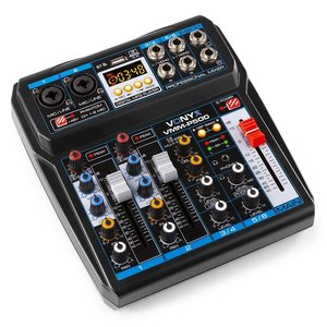 Vonyx VMM-P500 4-kanaals mixer met USB, BT & MP3-speler