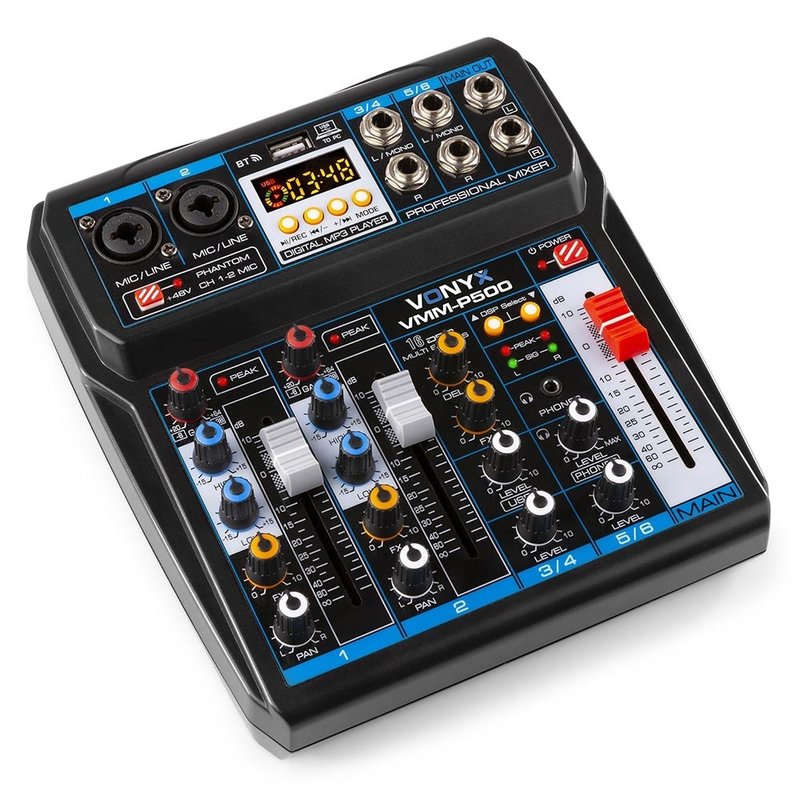 Vonyx VMM-P500 4-kanaals mixer met USB, BT & MP3-speler VMM-P500 4-kanaals mixer met USB, BT & MP3-speler