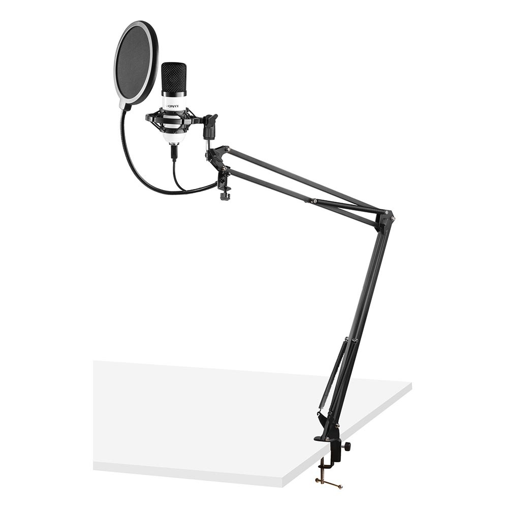 Vonyx CMS300W studio USB-microfoon & tafelarm wit afbeelding