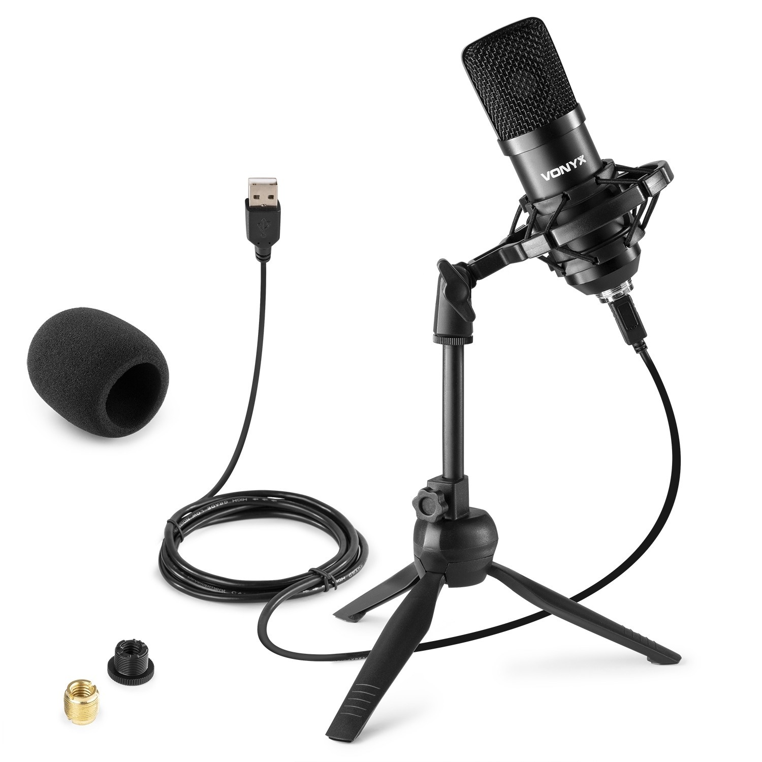 Vonyx CM300B studio USB condensatormicrofoon zwart afbeelding