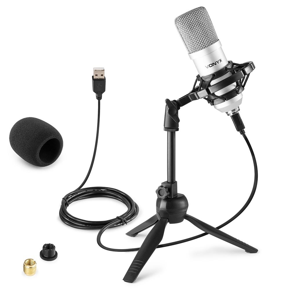 Vonyx CM300S studio USB condensatormicrofoon titanium afbeelding