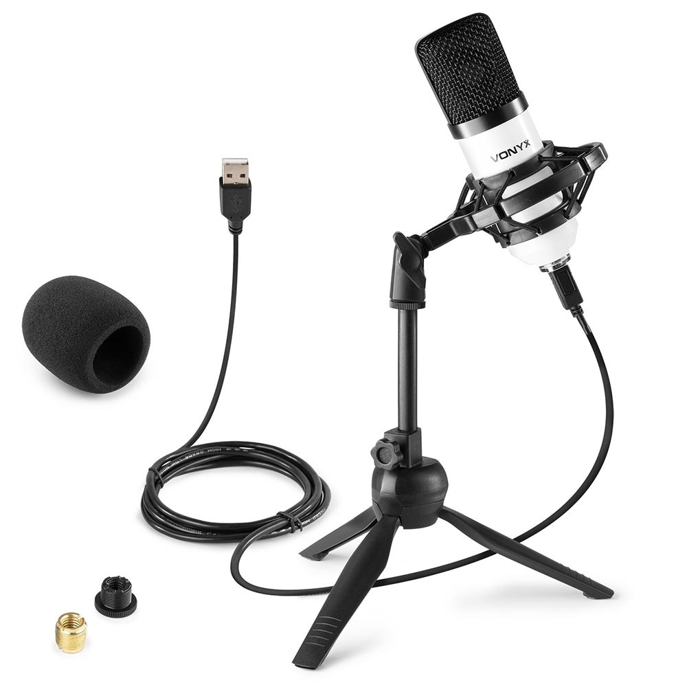 Vonyx CM300W studio USB condensatormicrofoon wit afbeelding