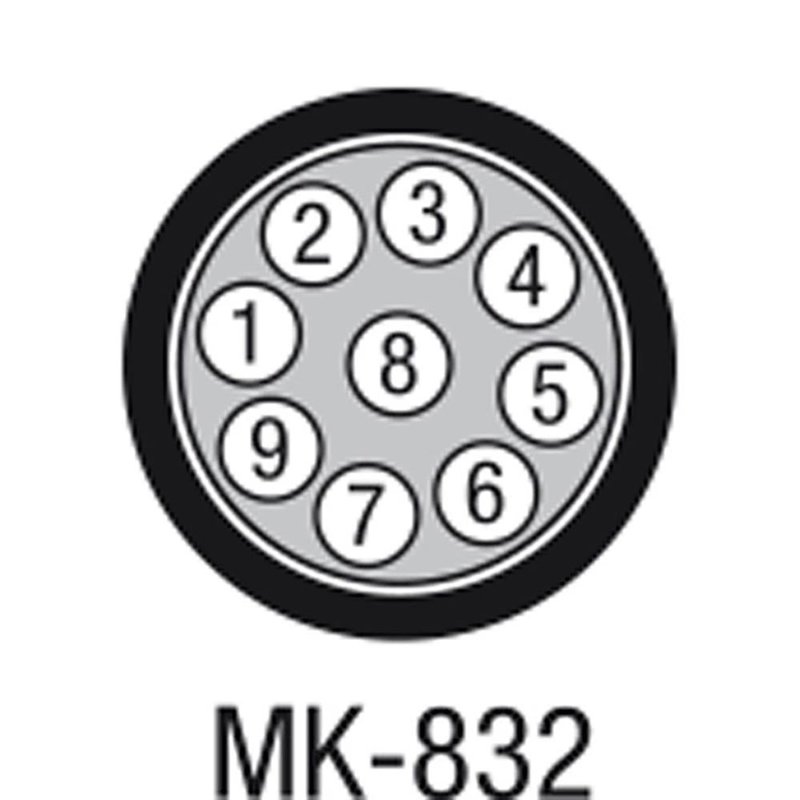 MK-832 8-kanaals multikabel zwart per meter