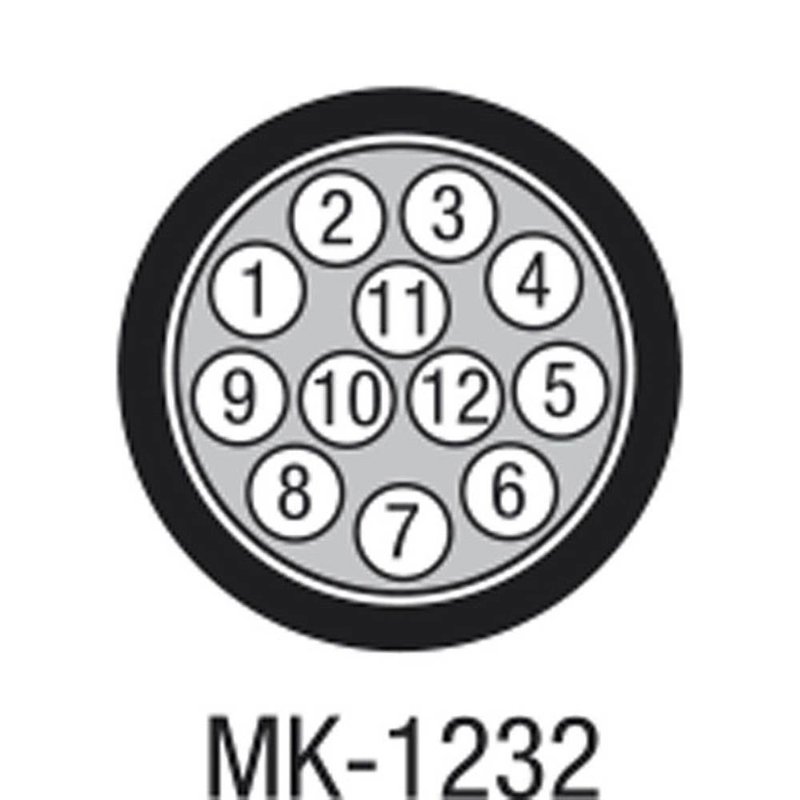 MK-1232 12-kanaals multikabel zwart per meter