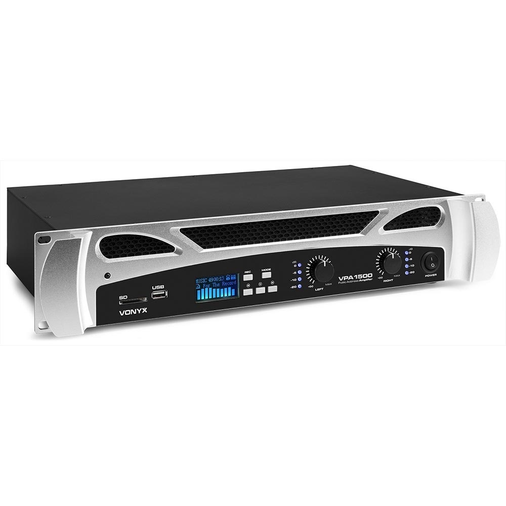 Vonyx VPA1500 PA versterker 2x 750W met USB, BT & MP3-speler afbeelding