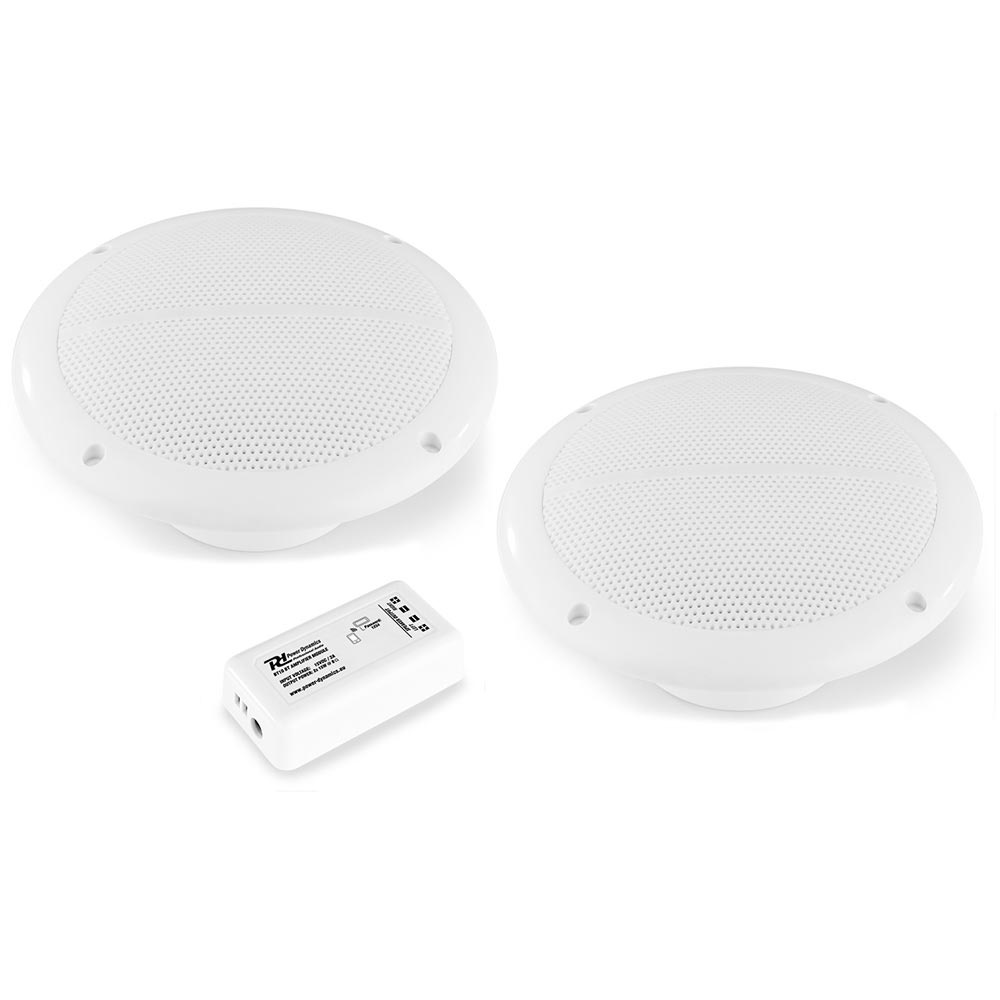 Power Dynamics BT10SET versterker met BT + 2 plafondspeakers IPX5 5 inch afbeelding
