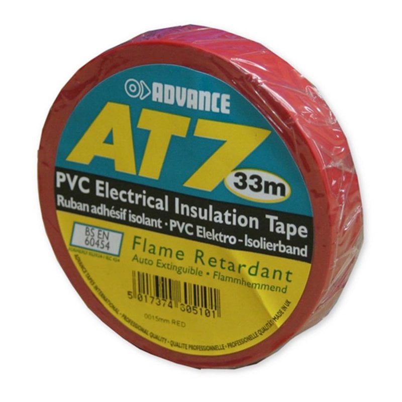 AT7 PVC tape 15mm 33m rood