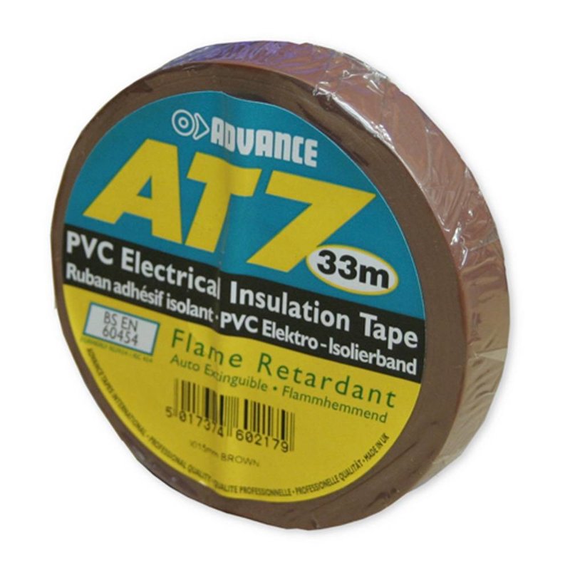 AT7 PVC tape 15mm 33m bruin