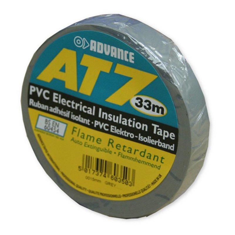 AT7 PVC tape 15mm 33m grijs