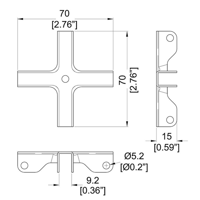 Penn Elcom B1641z vakverdeler kruis 9,2mm middenmontage B1641z vakverdeler kruis 9,2mm middenmontage