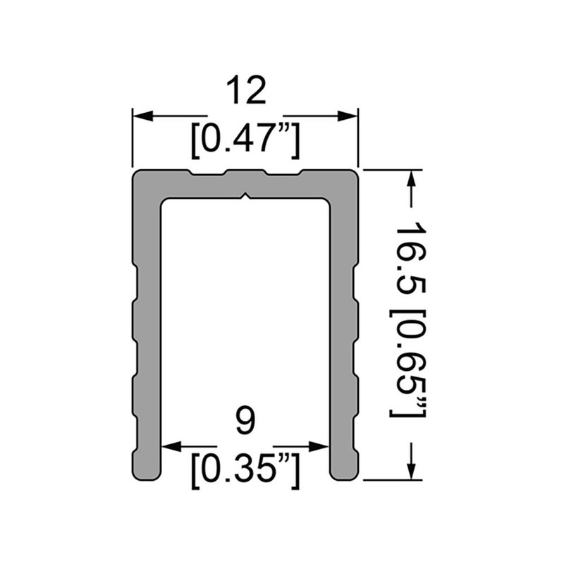 EG-0655 aluminium U-profiel 9mm