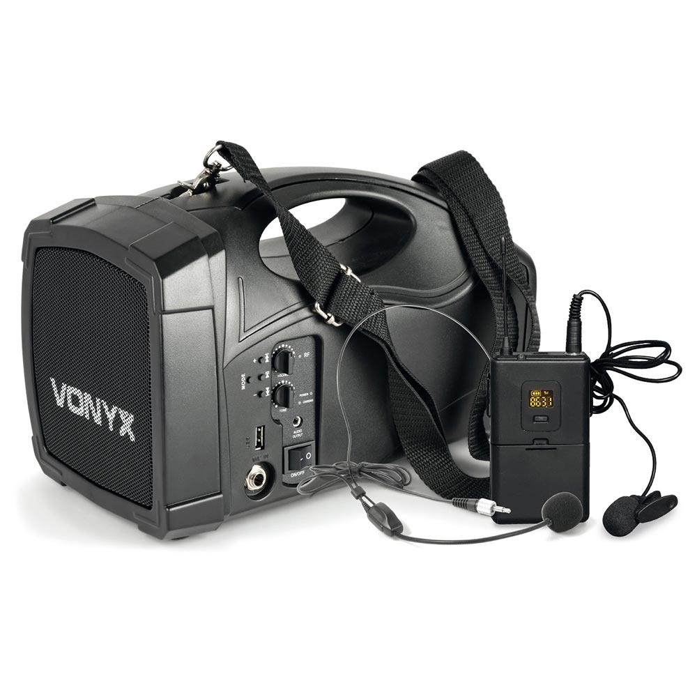 Vonyx ST012 draadloos PA systeem met headset- en dasspeldmicrofoon afbeelding