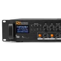 Power Dynamics PDV360MP3 100V zoneversterker, mixer & mediaspeler 360W PDV360MP3 100V zoneversterker, mixer & mediaspeler 360W
