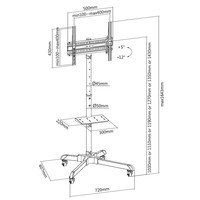 MFS30 tv-standaard op wielen 32-65 inch