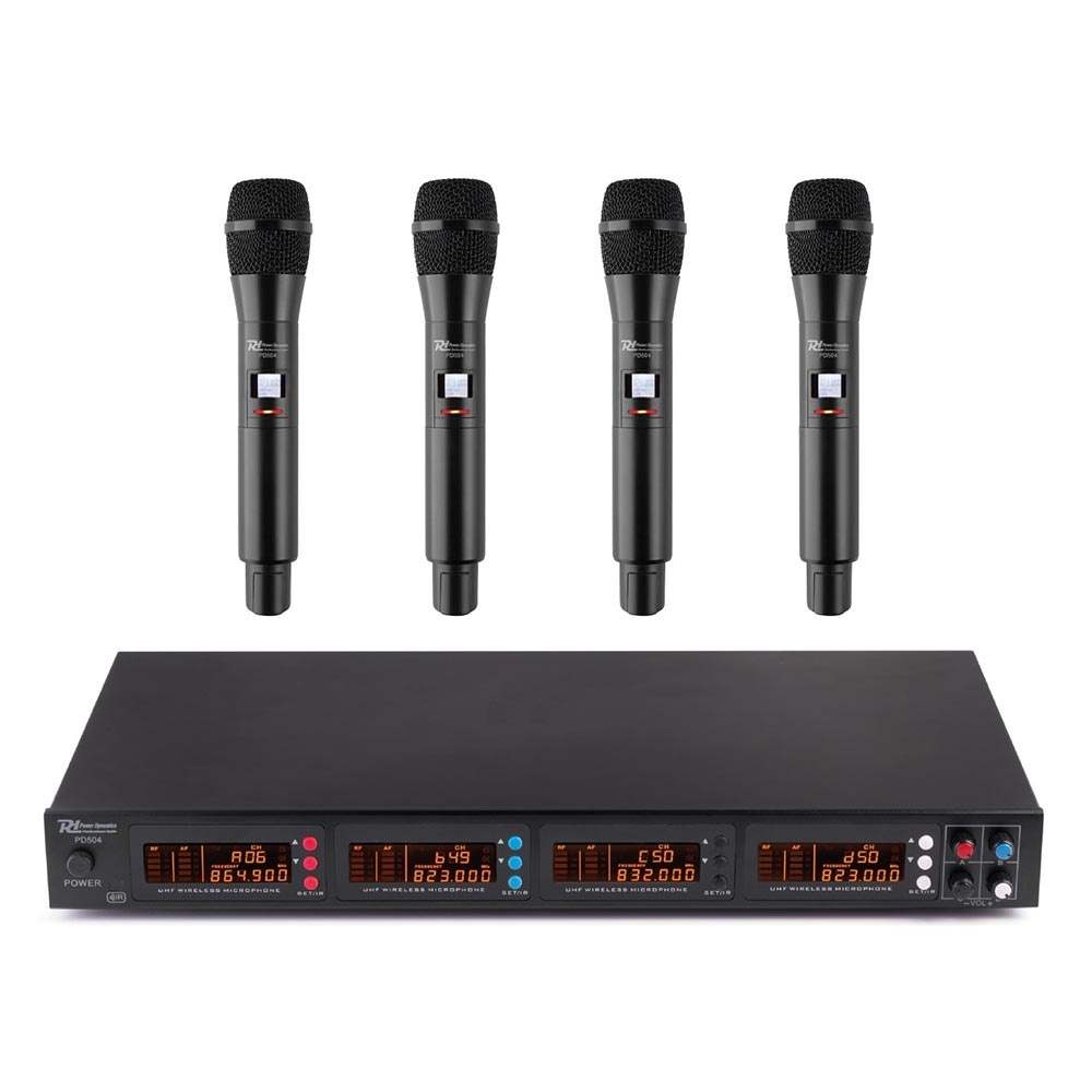 Power Dynamics PD504H draadloze microfoonset met 4 microfoons afbeelding