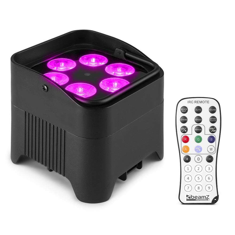 BeamZ BBP96S verticale LED-par op accu RGBAW-UV WDMX afbeelding