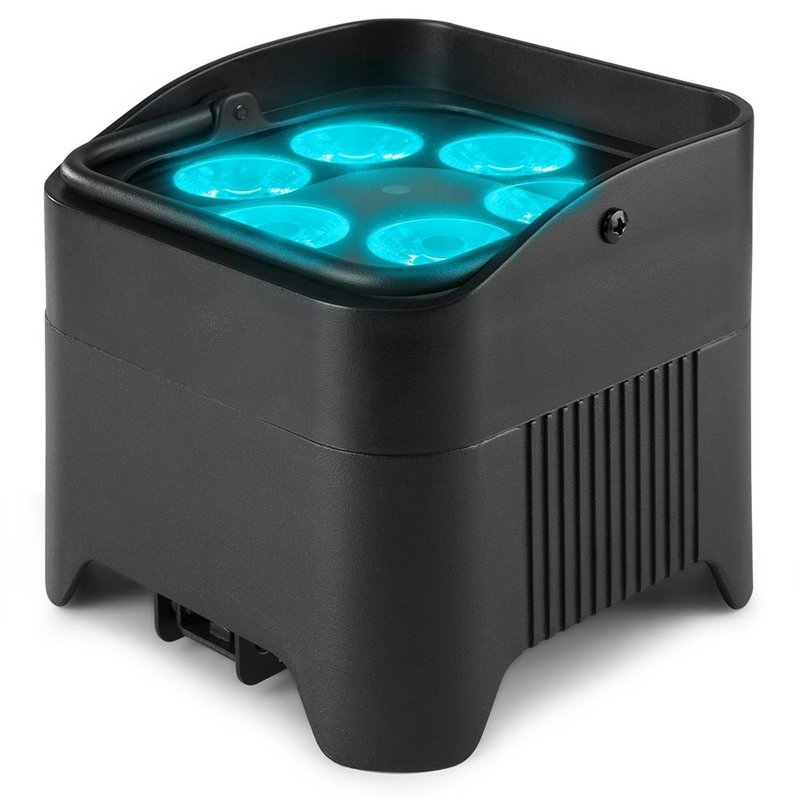 BBP96S verticale LED-par op accu RGBAW-UV WDMX