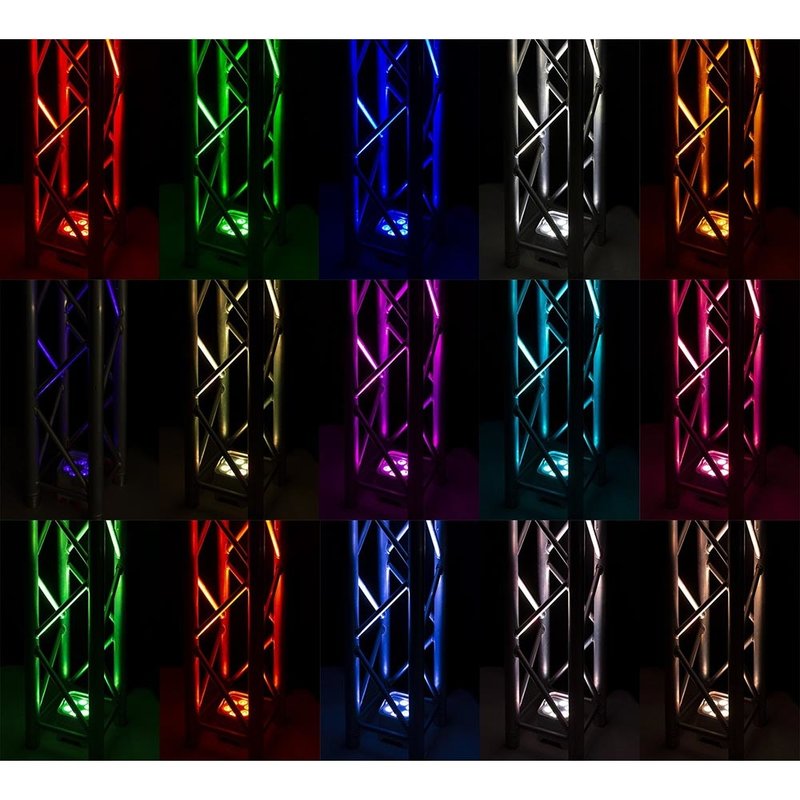 BBP96SW verticale LED-par op accu RGBAW-UV WDMX wit