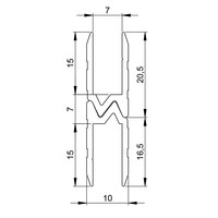 Aluminium omkeer sluitprofiel 7mm