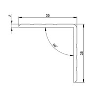 Aluminium hoekprofiel 35x35mm 2mm dik