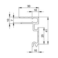Aluminium sluit hoekprofiel met overlatch slotstrip 7mm deksel