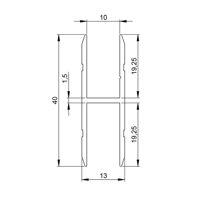 Aluminium H-profiel 10mm