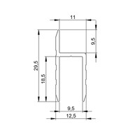 Aluminium H-profiel 9,5mm