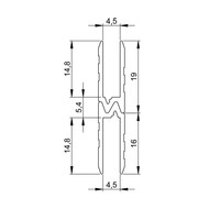 Aluminium omkeer sluitprofiel 4,5mm