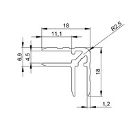 Aluminium casemaker hoekprofiel 4,5mm