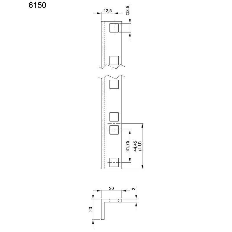 Adam Hall 6150 Rackprofiel 6150 Rackprofiel