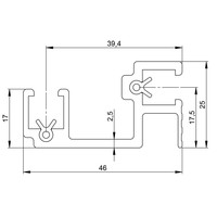 6168 Dubbel rackprofiel sliding