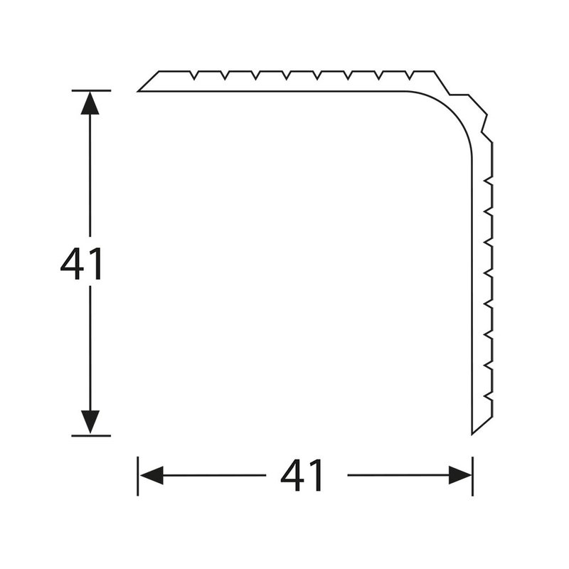 Adam Hall Plastic hoekprofiel 41x41mm 10mm radius Plastic hoekprofiel 41x41mm 10mm radius
