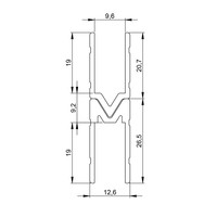 Aluminium 9,6mm sluitprofiel vrouw
