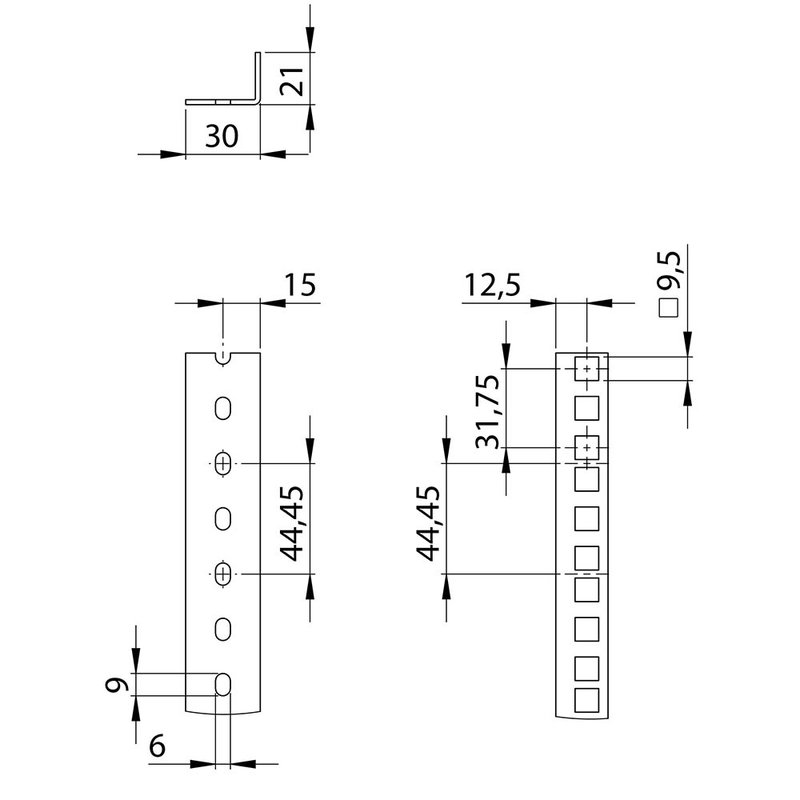 Adam Hall Rackprofiel 12HE zwart Rackprofiel 12HE zwart