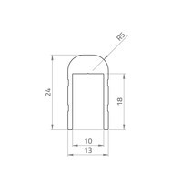 Aluminium U-profiel 10mm met straal 5mm