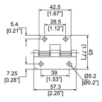 P0625z uitneemscharnier zilver