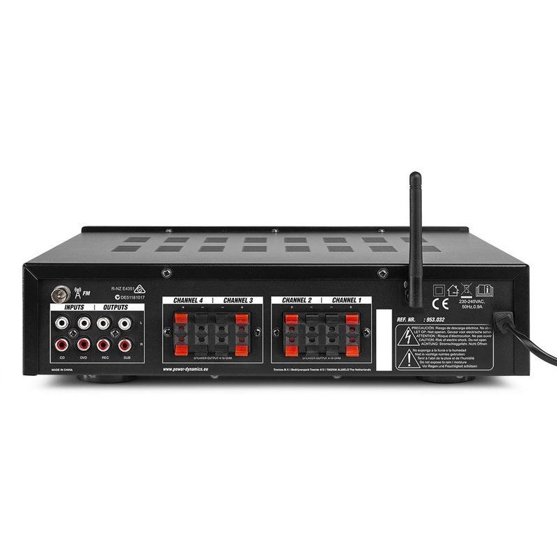 PV240BT 4 zoneversterker 400W met FM, USB, BT & MP3-speler