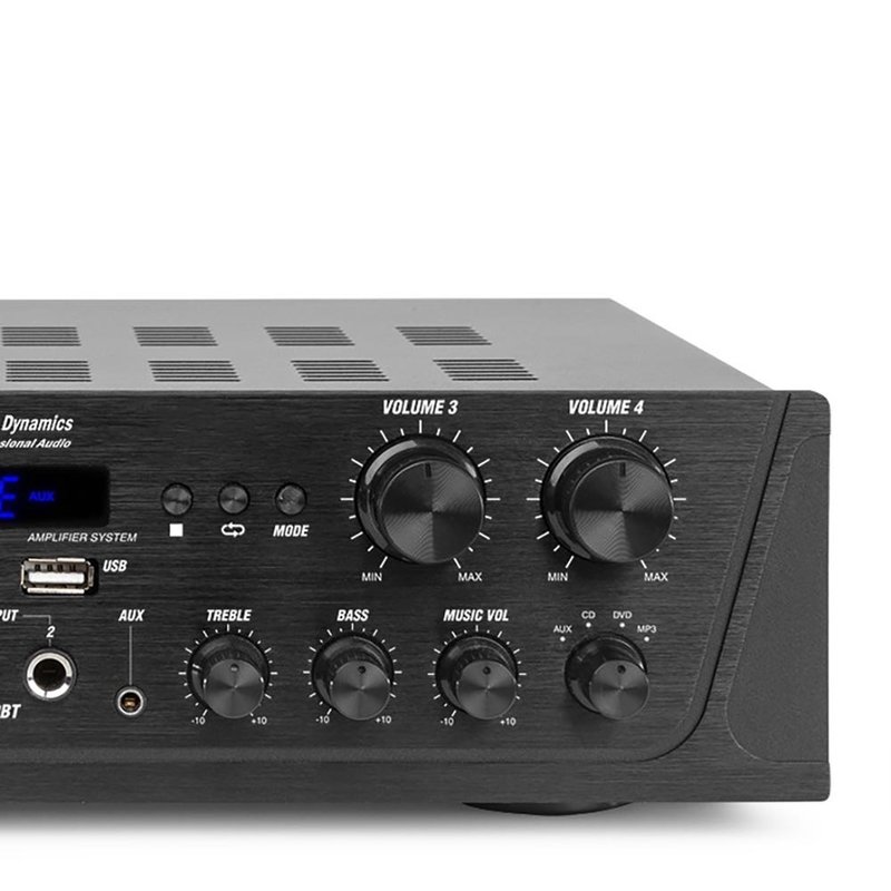 PV240BT 4 zoneversterker 400W met FM, USB, BT & MP3-speler