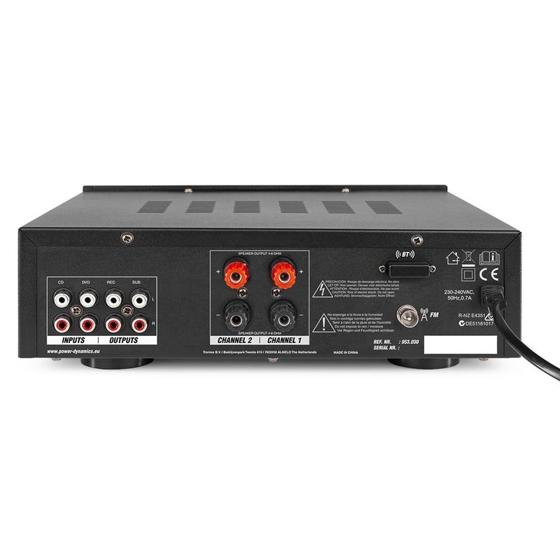 PV220BT 2 zoneversterker 200W met FM, USB, BT & MP3-speler
