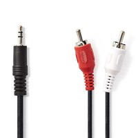 Verloopkabel 1x Mini-jack naar 2x RCA 150cm Verloopkabel 1x Mini-jack naar 2x RCA 150cm