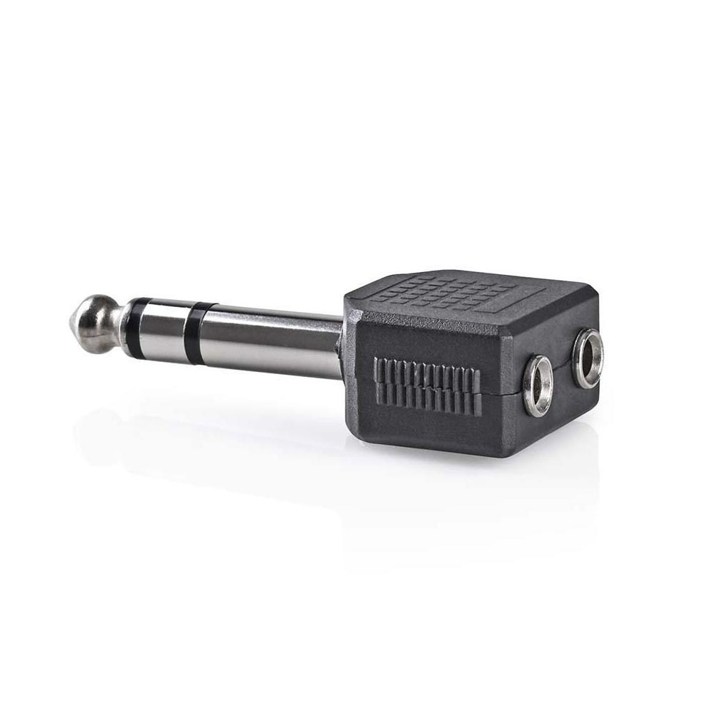Nedis Stereo-adapter 6,35 mm male naar 2x 3,5 mm female afbeelding