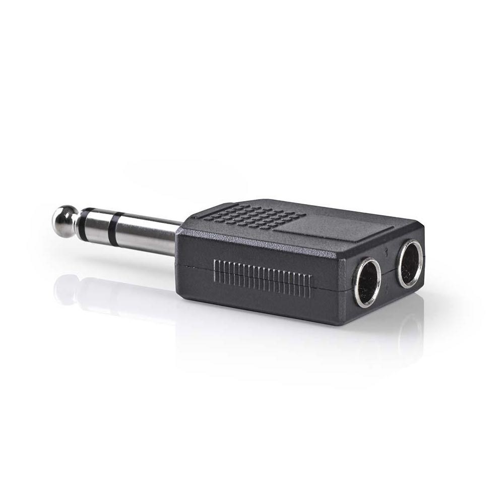 Nedis Stereo-adapter 6,35 mm male naar 2x female afbeelding