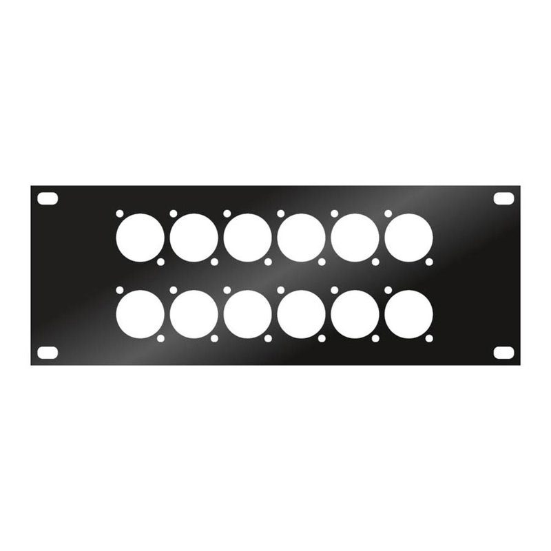 Audio Metalz SBP12D stageboxplaat 12x D-size SBP12D stageboxplaat 12x D-size