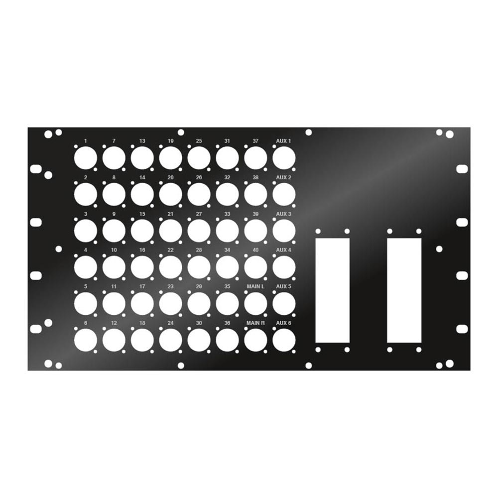 Audio Metalz SBP40>8/2H stageboxplaat 40+8x D-size + 2x Harting 108p afbeelding