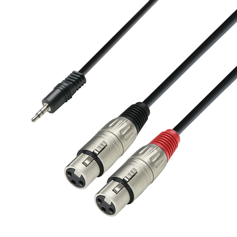 3 Star YWFF 0100 3,5mm mini-jack naar 2x XLR female kabel 1m