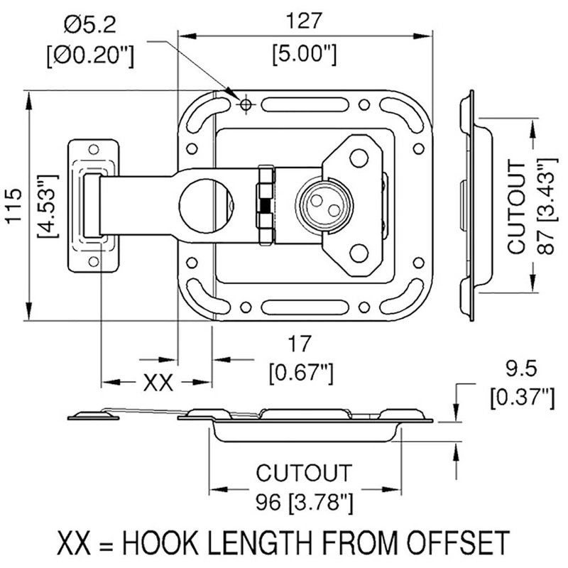 L0747/50z groot overslagslot met 50mm lip