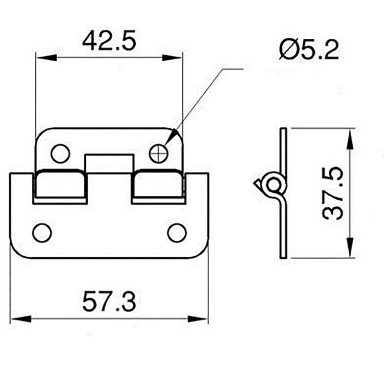 P06217z uitneemscharnier zilver
